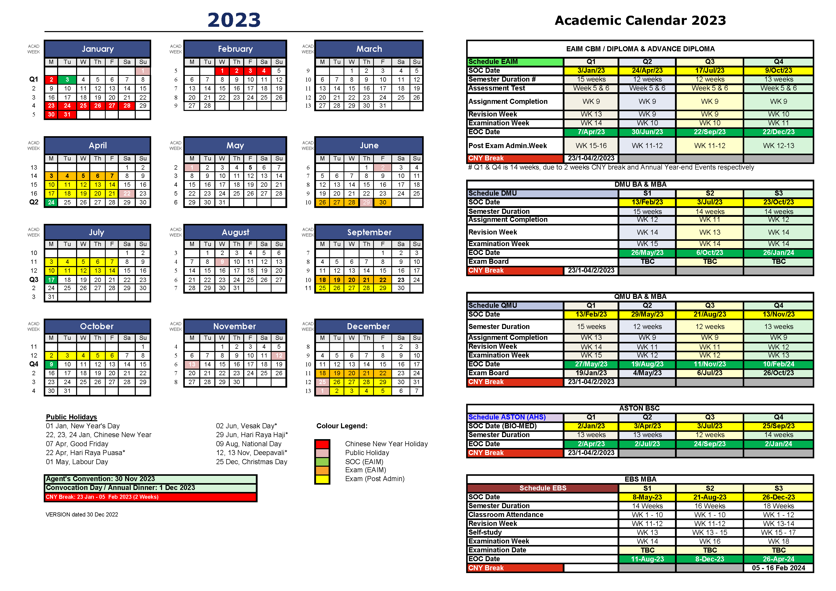 Academic Calendar