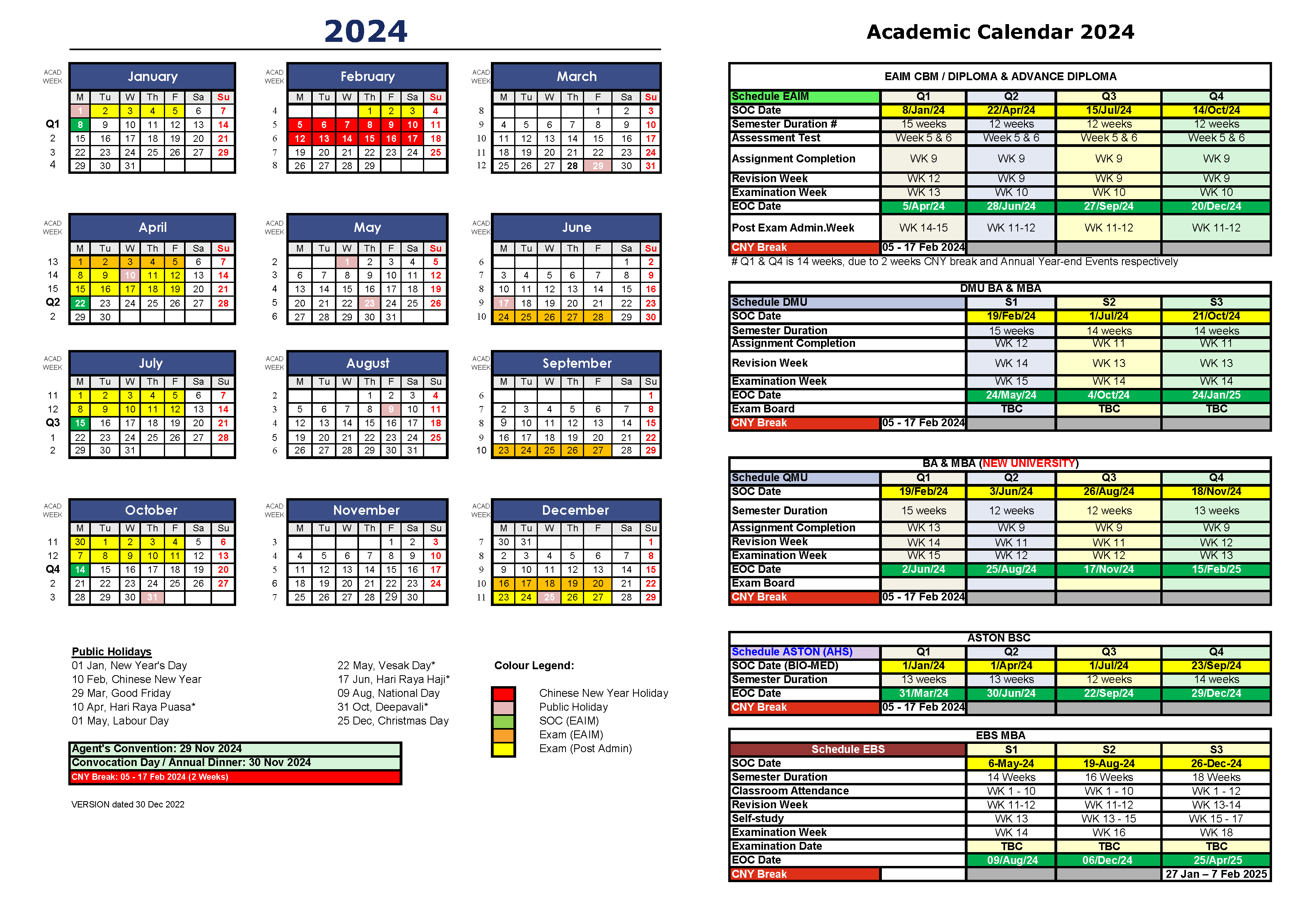 Academic Calendar