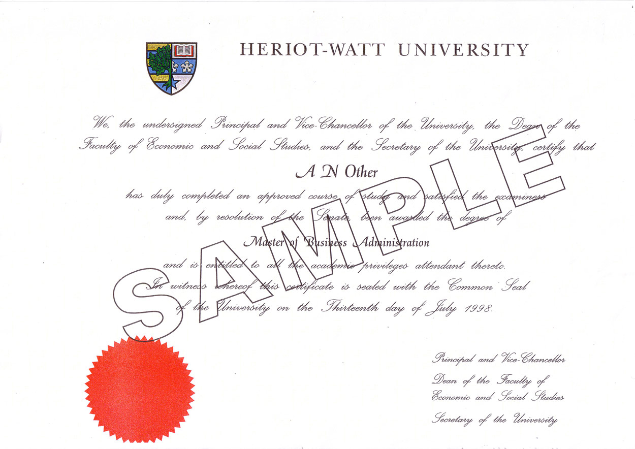 MBA Heriot Watt 